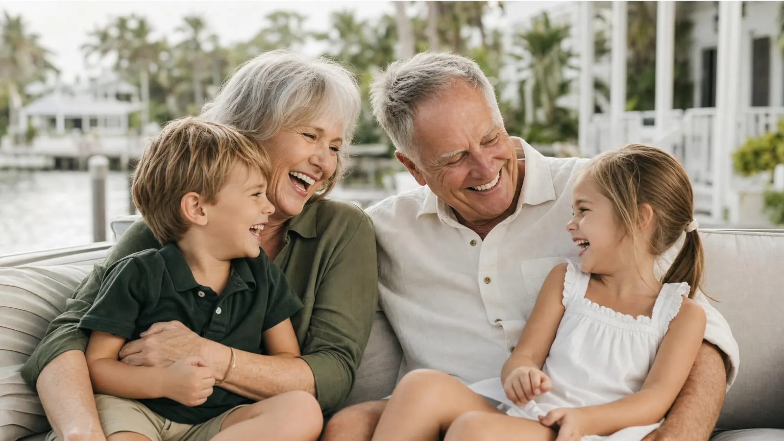 Grandparents sharing a moment with grandchildren