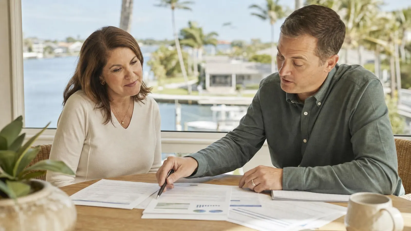 Advisor reviewing tax documents with a client